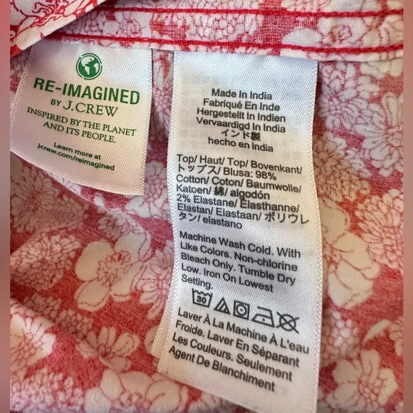 J. Crew Men's Flex Washed Slim Short-Sleeved Button-Up Hawaiian Shirt Sz Small - Picture 7 of 9